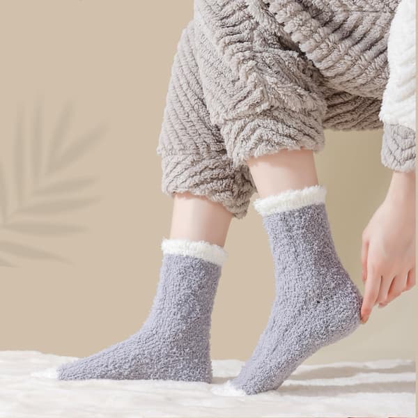 Fluffy sengesokker til kvinder/piger, 6-pak, varme og behagelige lange plysstrømper til kvinder efterår/vinter 6 stk. 6 stk. 6pcs