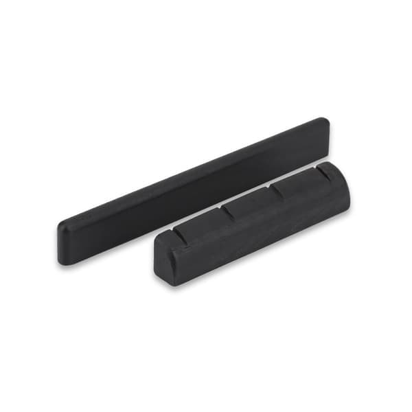 Ukulele Bridge and Saddle in Ebony for 4-String Ukuleles, Musical Instrument Repair Parts