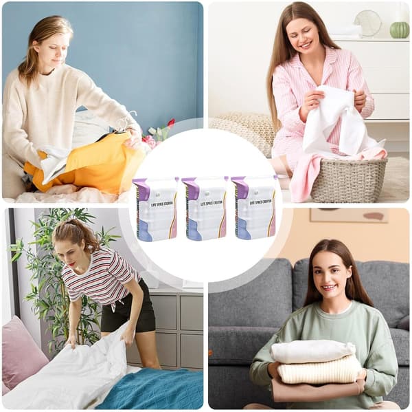 vakuumpose, 3 stk, uten pumpe, gjenbrukbar, lufttett -