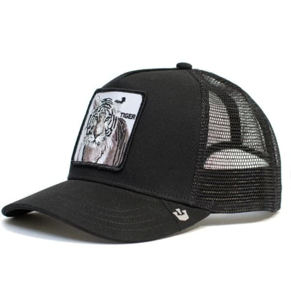 Dyr sommercaps mesh caps broderi caps tiger svart