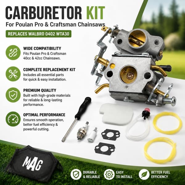 PP4218A Forgasser Kompatibel med Poulan Pro Motorsag -