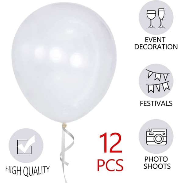 Large Transparent Balloons - 45 cm Helium Party Balloons (12-pack)