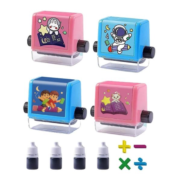 Matematikkøvelsesruller Stempler Multiplikasjon Divisjon Rullestempler For Barn Gutt Jente 4 stk 4pcs