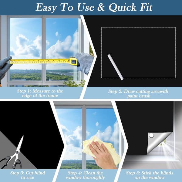 Blackout roller blind, no drilling, 420D Oxford, sun protection, 200x145cm