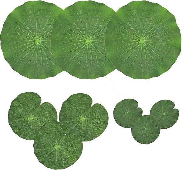9-pack konstgjorda flytande skum lotusblad | Näckros