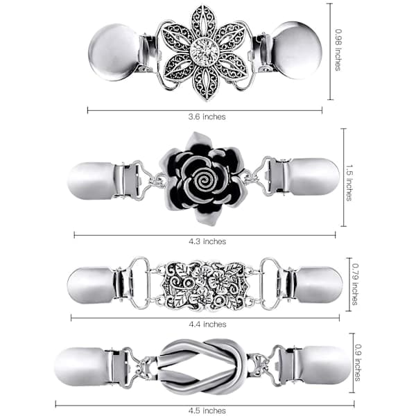 4-pack Vintage Tröja Sjal Clips Retro Kofta Clips Waffle