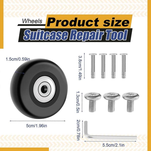 OD 50mm 4 Set Reservations for Suitcase Wheels Axles Deluxe Repair Tool