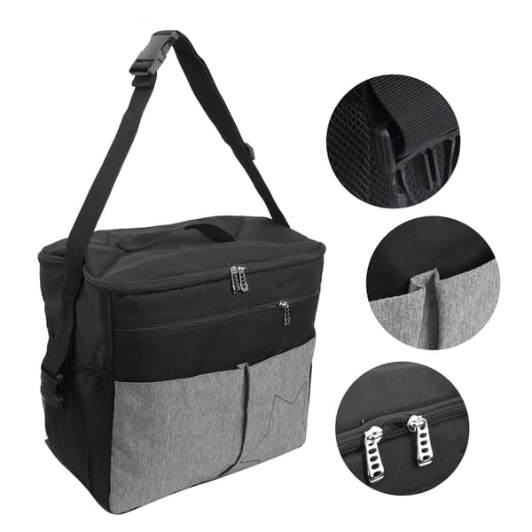Mamma Messenger Bag Large Capacity Stroller Hanging Organizer Waterproof Handbag Black