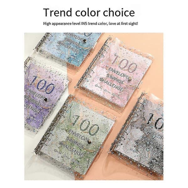 100 Envelope Challenge Binder Savings Binder for Saving 5050 with Cash Envelopes for Budget Planning