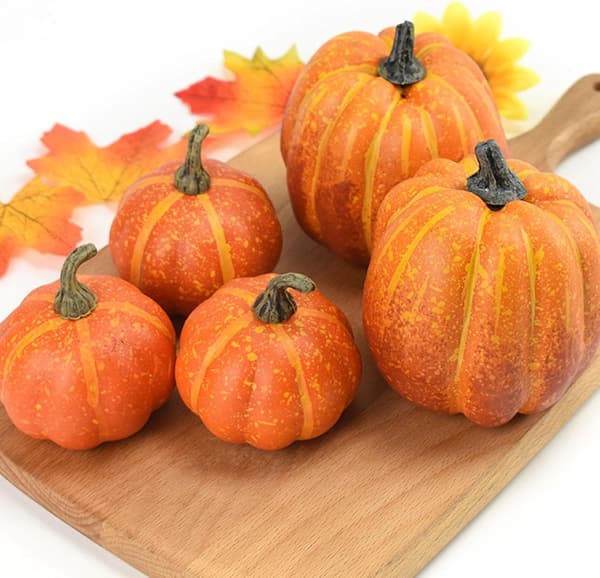 Thanksgiving kunstige gresskar 8-pakning DIY Landsted-gresskar -