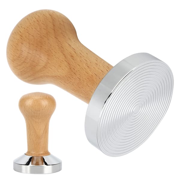 58mm Tre Kaffe Tamper Press Hammer Gjenget Base Kaffepulver Tilbehør