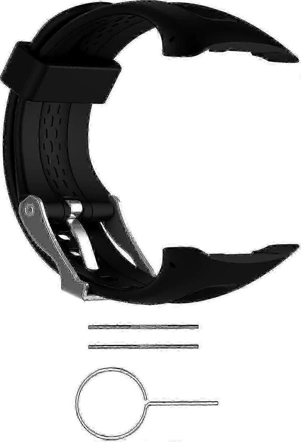Silikone erstatningsrem til Garmin Forerunner 10/15 - Sort stor rem [DB]