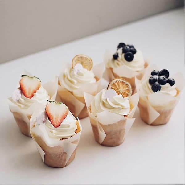 150 Styk Mini Bageforme Tulipan Bageforme Muffinsforme til Bryllupper Fødselsdagsfester (FMY) som billedet viser as the picture shows