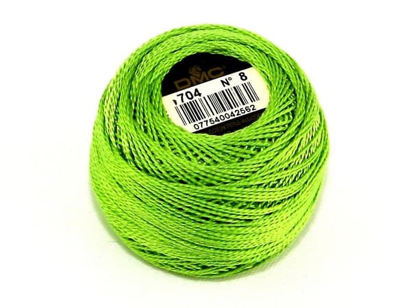 DMC Storlek 8 Cotton Perle -lanka 80m 704 - per 10 gramman kerä