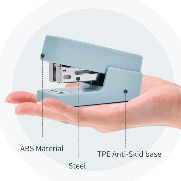 Mini stiftemaskin, 20-arks kontorstiftemaskin med 1 eske standardstifter, blå B
