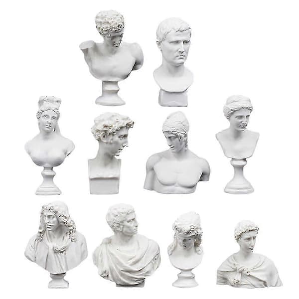 10 stk. skrivebordsdekoration retro kunststatue værelse harpiks håndværksfigur