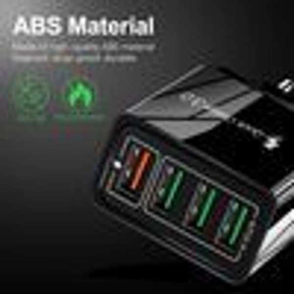 5V/3.1A Strømlader Hurtiglader 4-Port USB QC 3.0