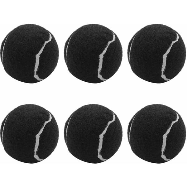 6-pack tennisbollar, slitstarka elastiska träningsbollar 66 mm för damer nybörjare, svart