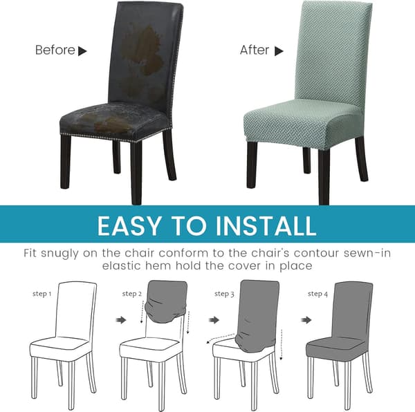 Elastisk stoltrekk, sett med 4 moderne stretchtrekk for stoler