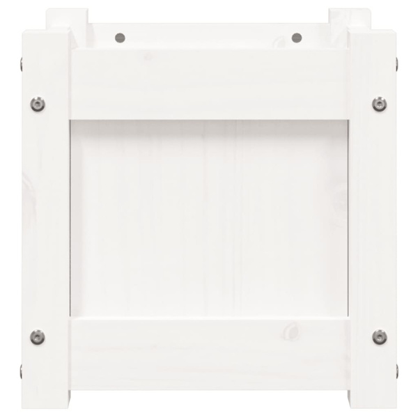 Plant box white 31x31x31 cm solid pine