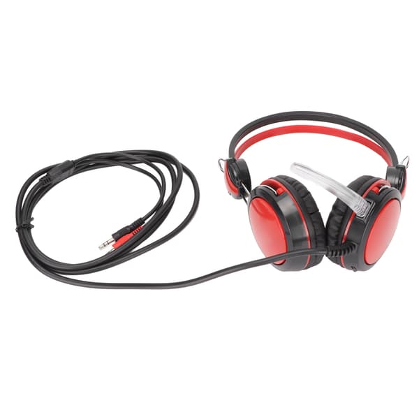 Gaming Headset Støjreducerende Stereo Ergonomiske Kablede Computer Gaming Hovedtelefoner med Mikrofon til PC Rød