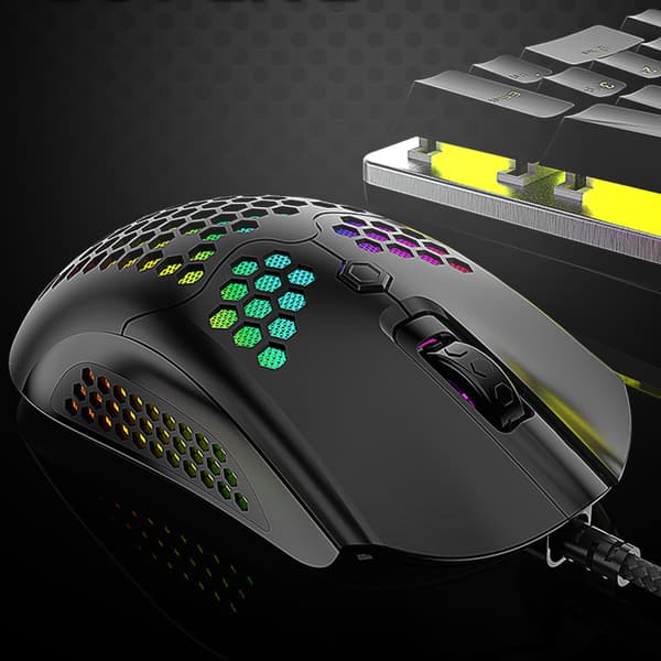 Gaming Mouse USB Interface Wired Portable Desktop E-sports Hollow Mouse 16000dpi