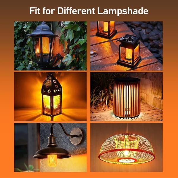 E27 Flame Light Bulb, 2-pack LED Flame Effect Bulbs with Gravity Sensor, LED Flickering Light for Halloween Indoor/Outdoor/Bar/Party