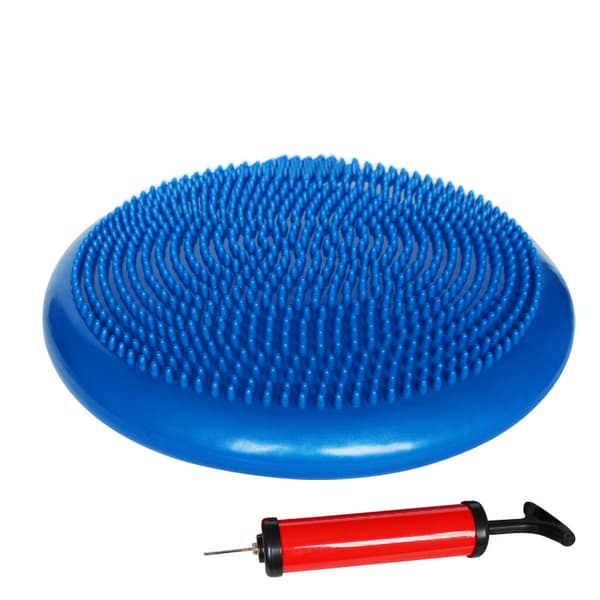 Dynamisk siddebold siddepude med pumpe, blå 33 cm, valgfri farve, pigget luftpude balancepude