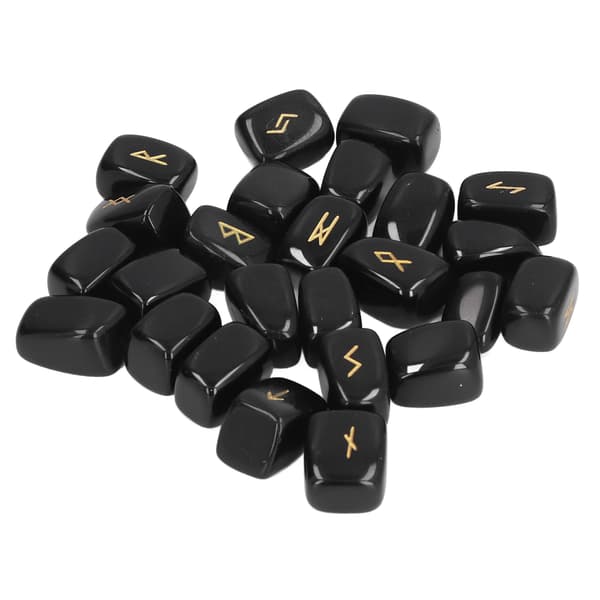 Runestones Ancient Runes Fine Craftsmanship Stylish Appearance Obsidian Material Rune Set