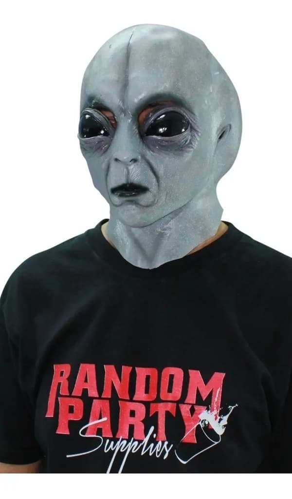 Harmaa Alien-naamio Maan ulkopuolinen lateksi Halloween-kauhu Harmaa Gris