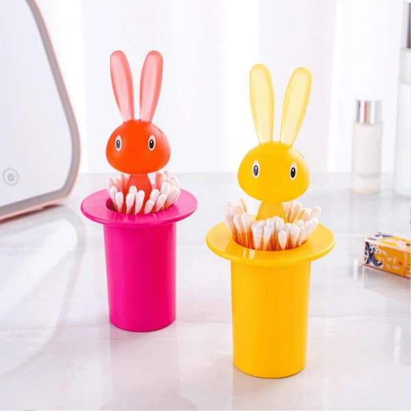 Toothpick Storage Box Large Capacity Dustproof Self-Picking Rabbit Toothpick Holder for Home Quick Green Green