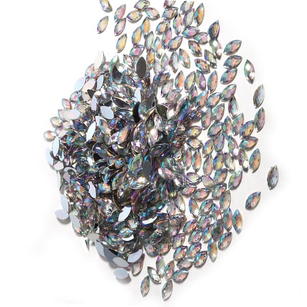 Farverige Hesteøje Akryl Rhinestones - Kunsttilbehør Hvid White_tfrf
