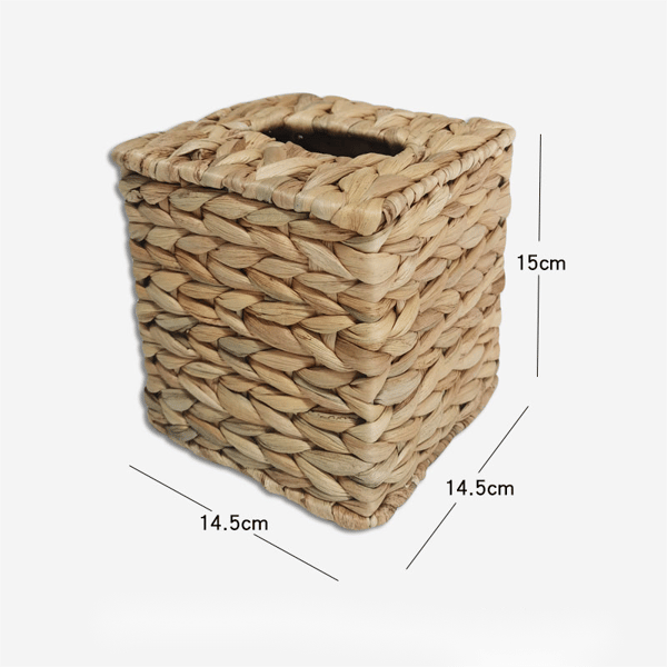 Rattan serviettholder - Firkantet rattan serviettholder - Boho dekorativ vævet serviettholder til bord og badeværelse