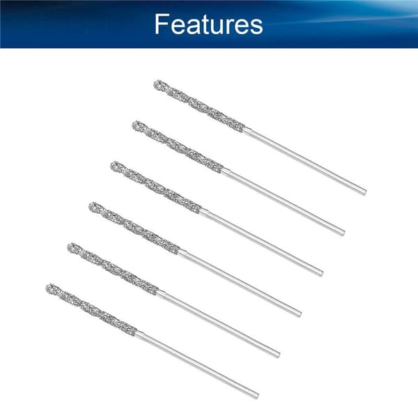 20 stk. 1 mm/0,04 tommer diamant HSS spiralbor til glas, skaller, stenfliser