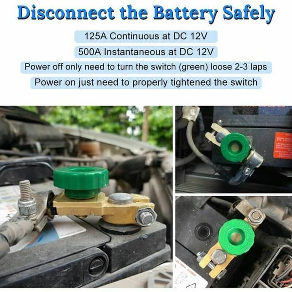 2-pak 12V/24V batteriafbryder, batterifrakobler, bilbatteriterminal til motorcykel, lastbil, båd, traktor, autocamper.