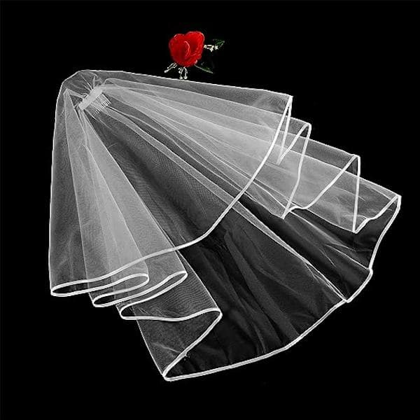 Simple Wedding Veil with Comb 2 Layer Tulle, Wedding Veil with Comb for Bachelorette Hen Party Night Party