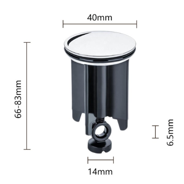 Hvit sett med 2 universelle vaskeplugger 40 mm - Forkrommet messingvask