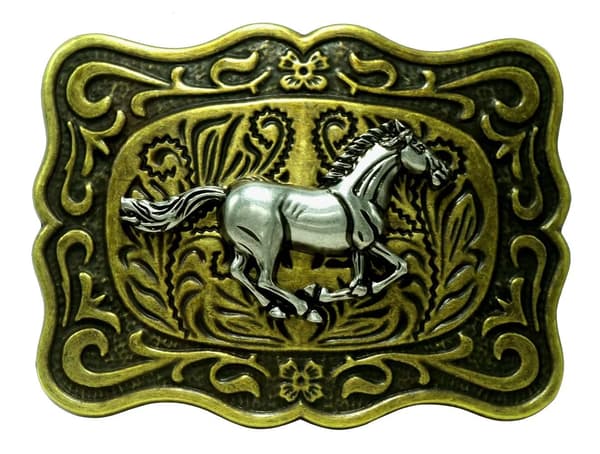 Cowboy Knælende Bøn og Hest Design Bæltespænder