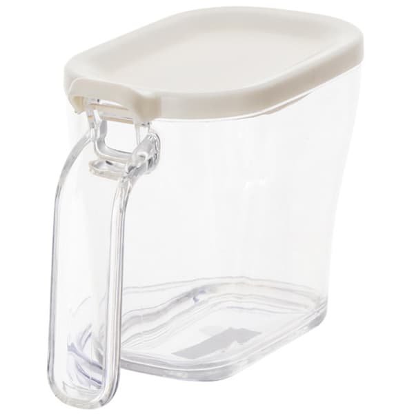 Clear Spice Rack Spice Jars Spice Box Set Spice Container with Lid and Spoon Gray Square Gray Square