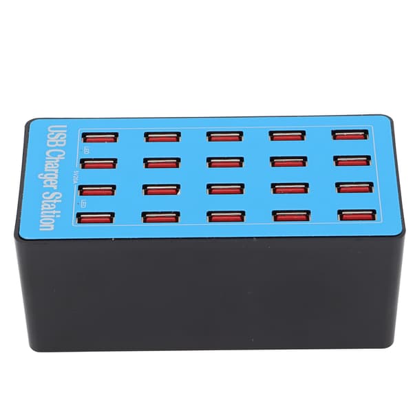WLXA5+ 100W 20-porters USB-hubblader Veggstrømadapter Hurtigladestasjon 100-240V (US-plugg)