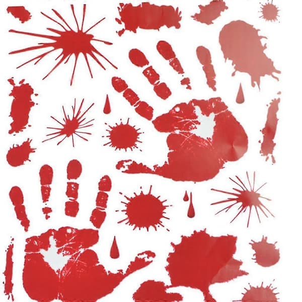 Bloody Footprints Handprint Stickers Halloween Decorations Bloody Hand