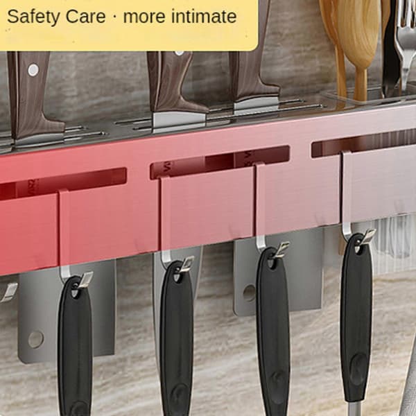Kitchen Utensil Holder and Tool Holder Kitchen Organizer Knife Chopstick Holder for Wall Kitchen Accessories Props Silver L Silver L