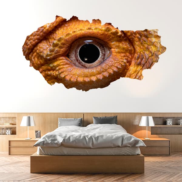 3D Spräckt Vägg Vision Dinosaurie Ödleögon Väggdekal Livi