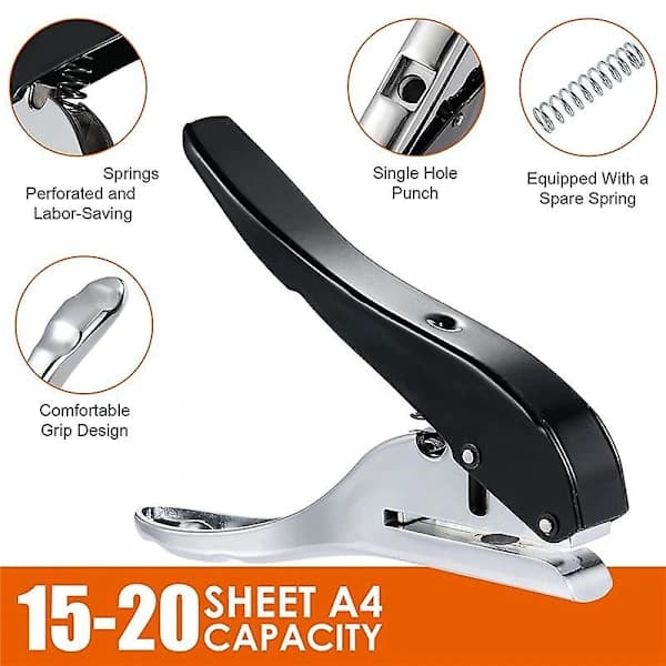 /EA/3/8 inch-10 mm Single Hole Punch, Heavy Duty Single Hole Punch, Portable Handheld