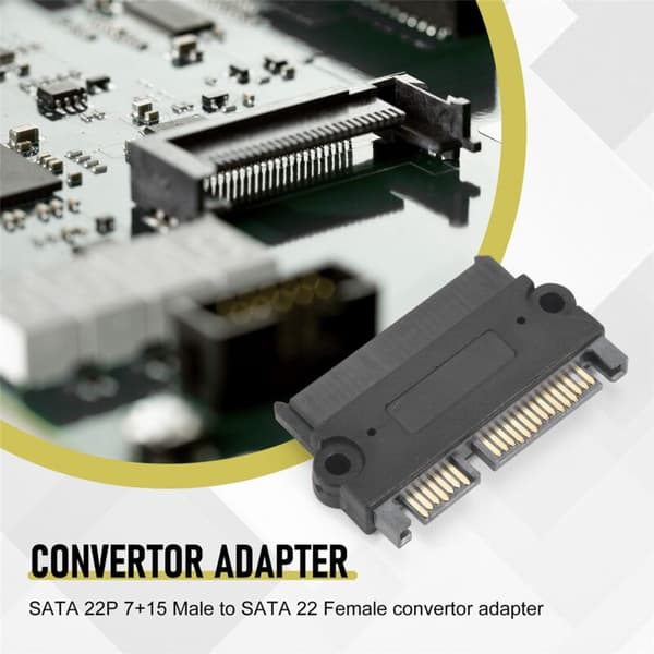 SATA 22P 7+15 hann til SATA 22-pinners konverteringsadapter