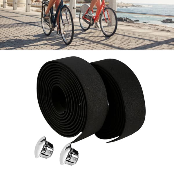 2PCS Bicycle Handlebar Tape Non-slip Shock Absorbing Durable Black Bike Handlebar Wrap