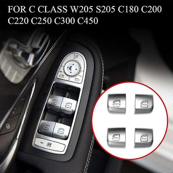 4 stk Dørvindusglass Kontrollbryterknapp for - C-klasse W205 Glc W253