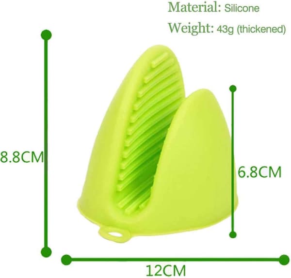 Silicone Oven Mitts for Immediate Use in the Pot or Kitchen as Pot Holders or Cake Holders, Oven Mitts and Pot Holders (Green, 2 pcs/set)