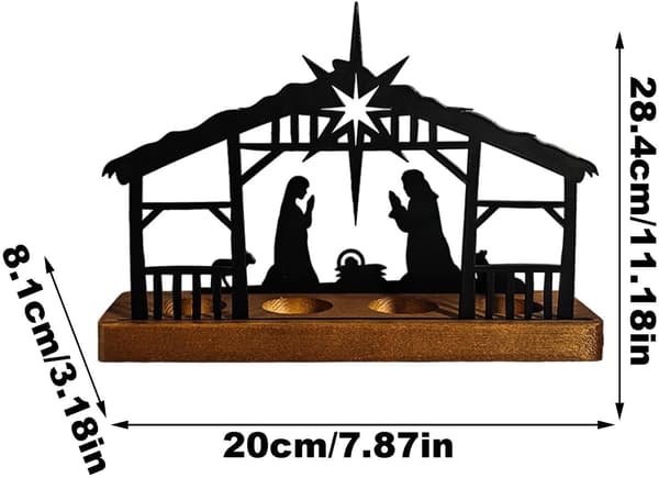 Krybbe lysestake Hellig Religiøs hjemmedekorasjon med trefot C - C