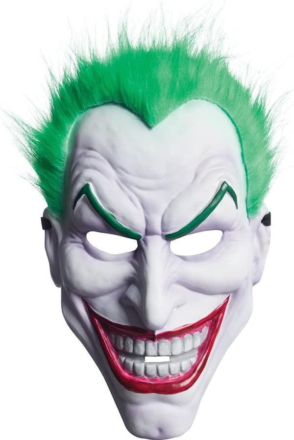 Voksen klovnemaske i PVC + hår, flerfarget, one size.